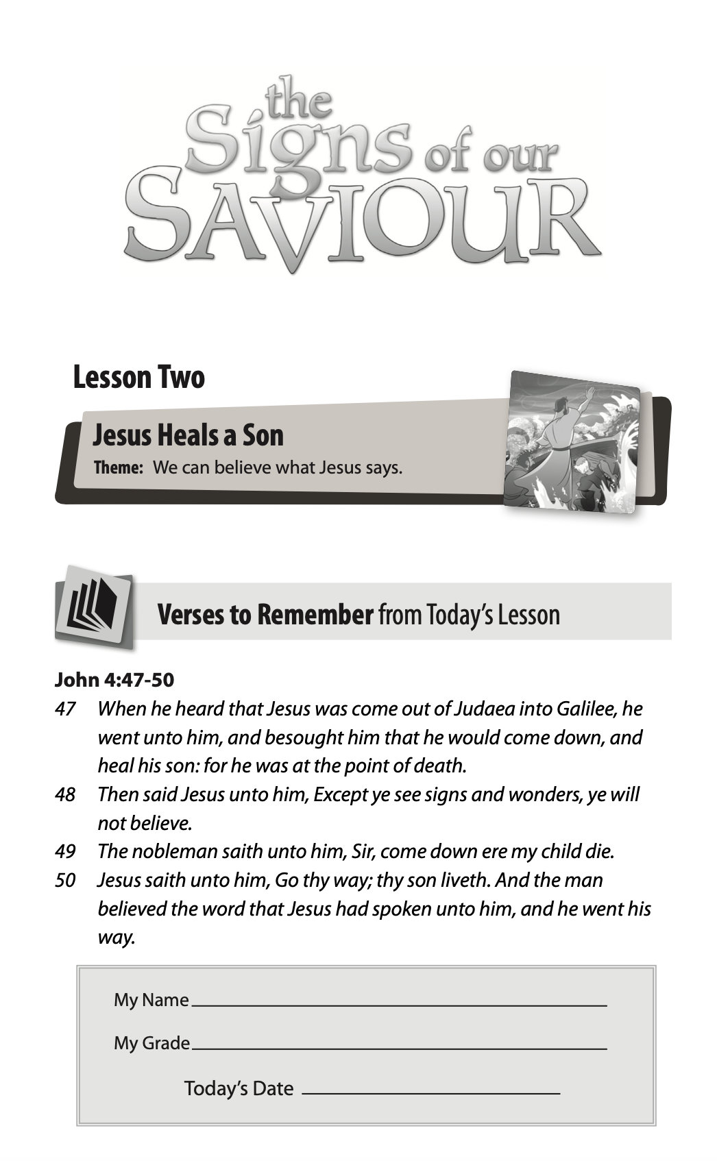 The Life of Christ: Signs of our Saviour Ministry Resource Download