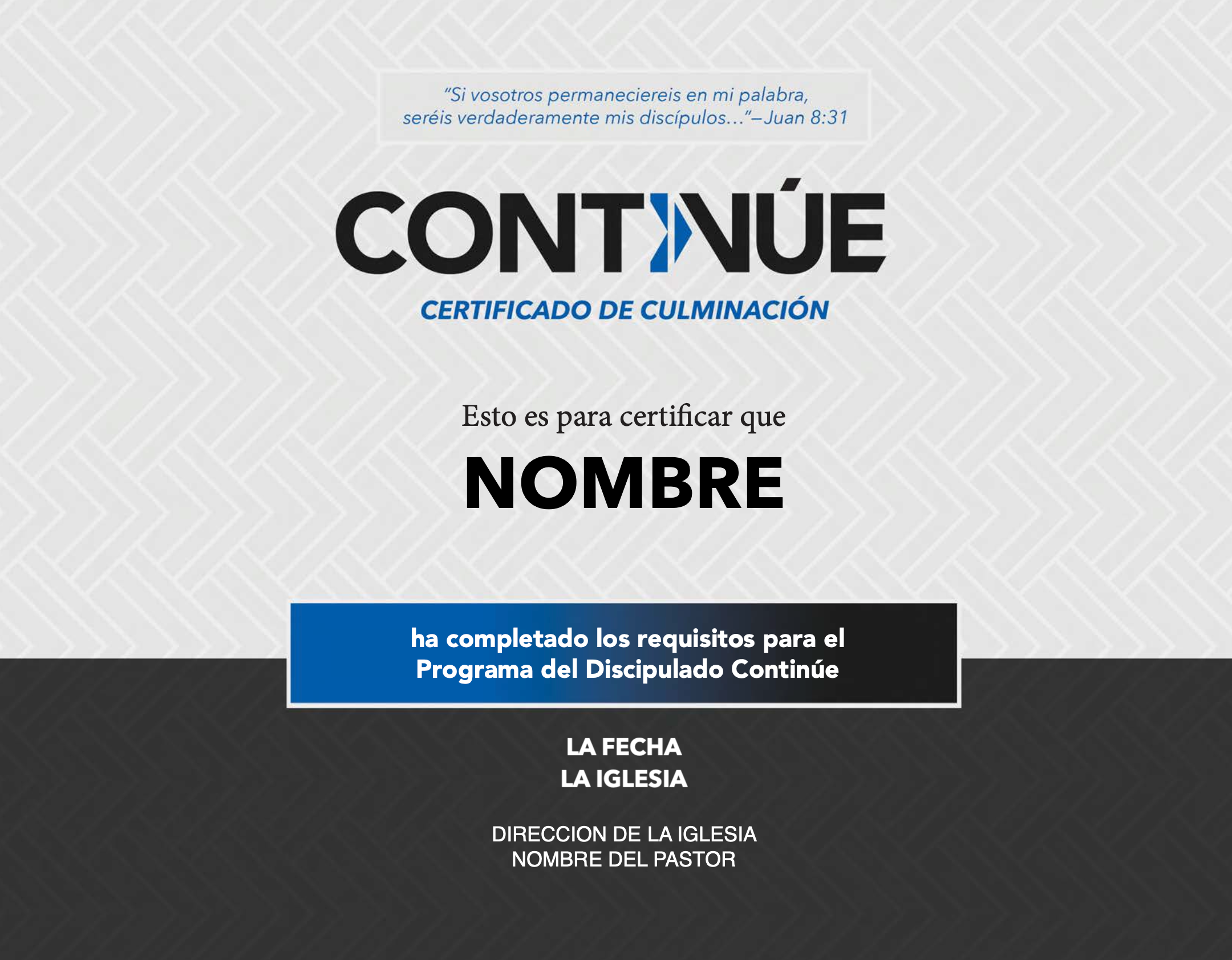 Certificado de Culminación Continúe (Continue Certificate)