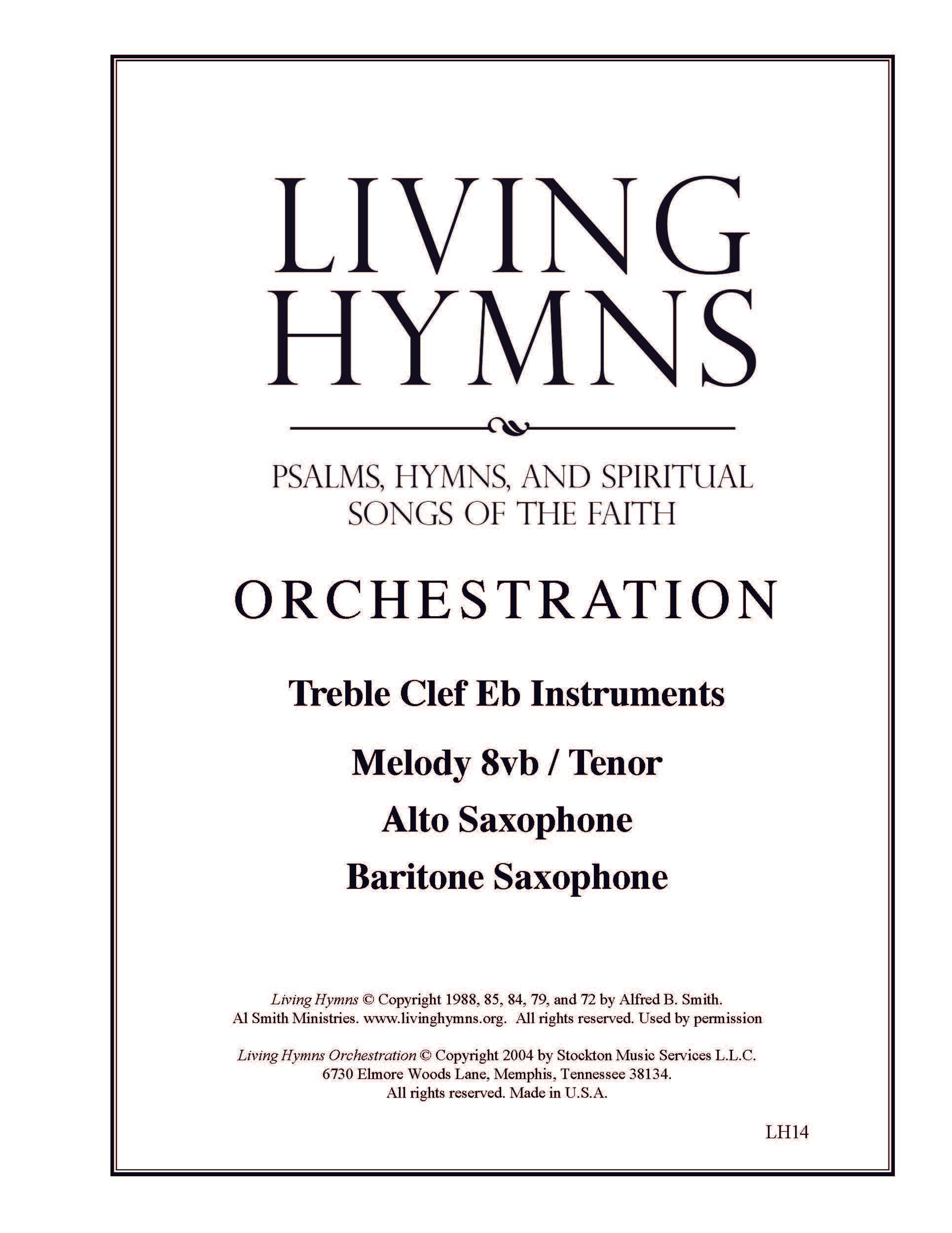 Living Hymns Orchestration: LH14 E flat (Alto Saxophone, Baritone Saxophone)