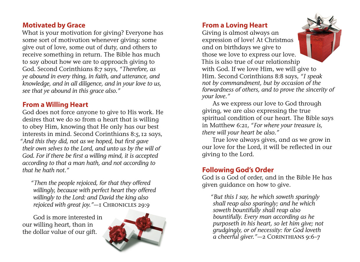 Stewardship Bulletin Insert - The Grace of Giving (Pack of 100)