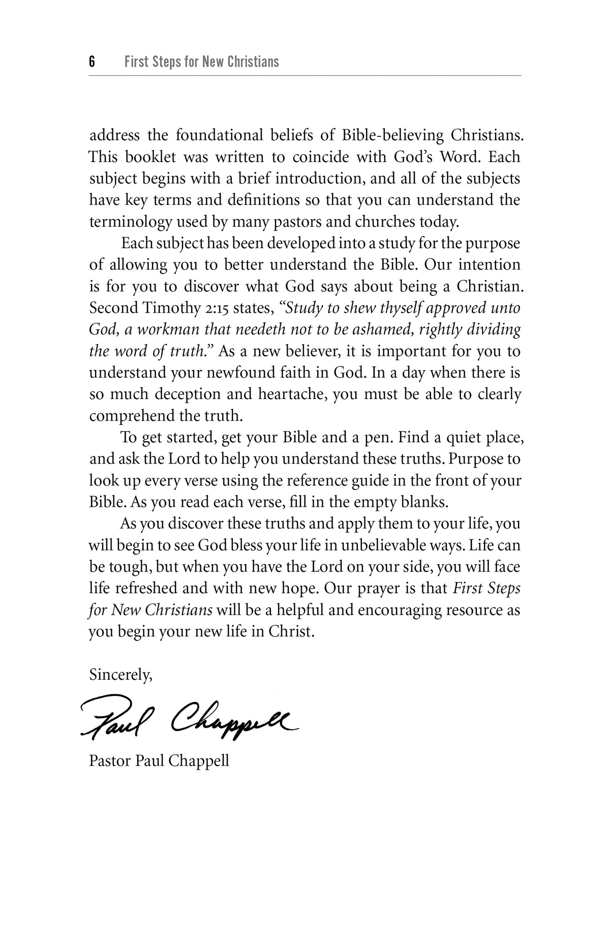 First Steps For New Christians